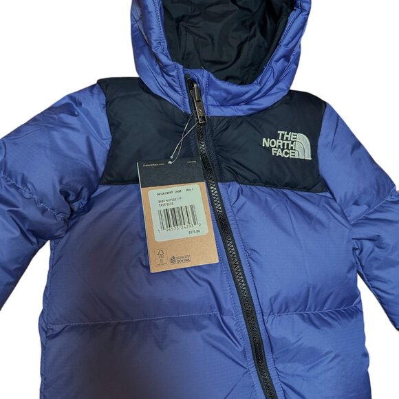 The North Face Toddler Baby 700-Fill Down Bunting Snowsuit 18-24M One-Piece Blue - Picture 7 of 11